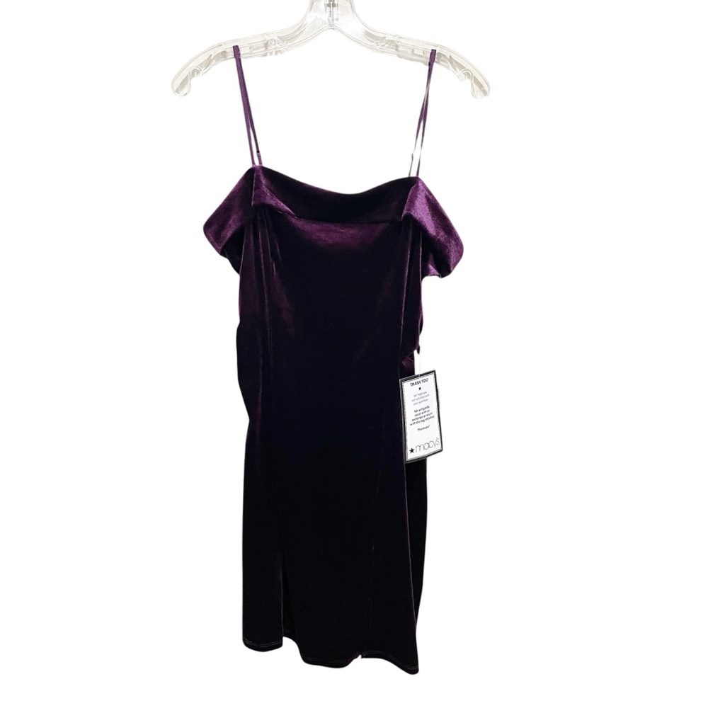 Emerald Sundae Velvet Off Shoulder Bodycon Dress Purple Women Size Medium NWT